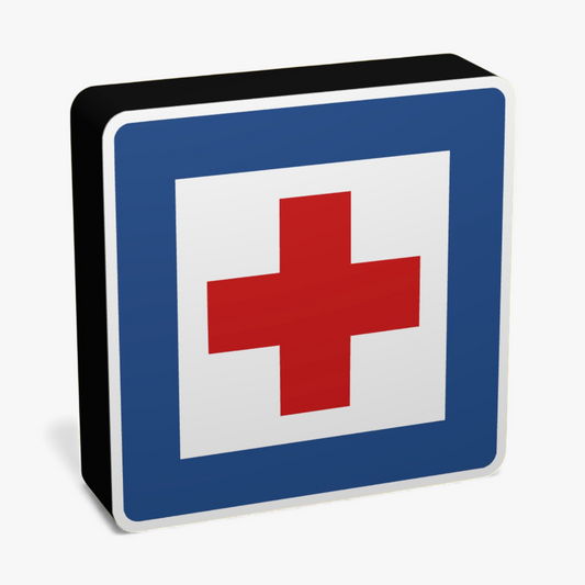 Erste Hilfe Verkehrsschild Lampe