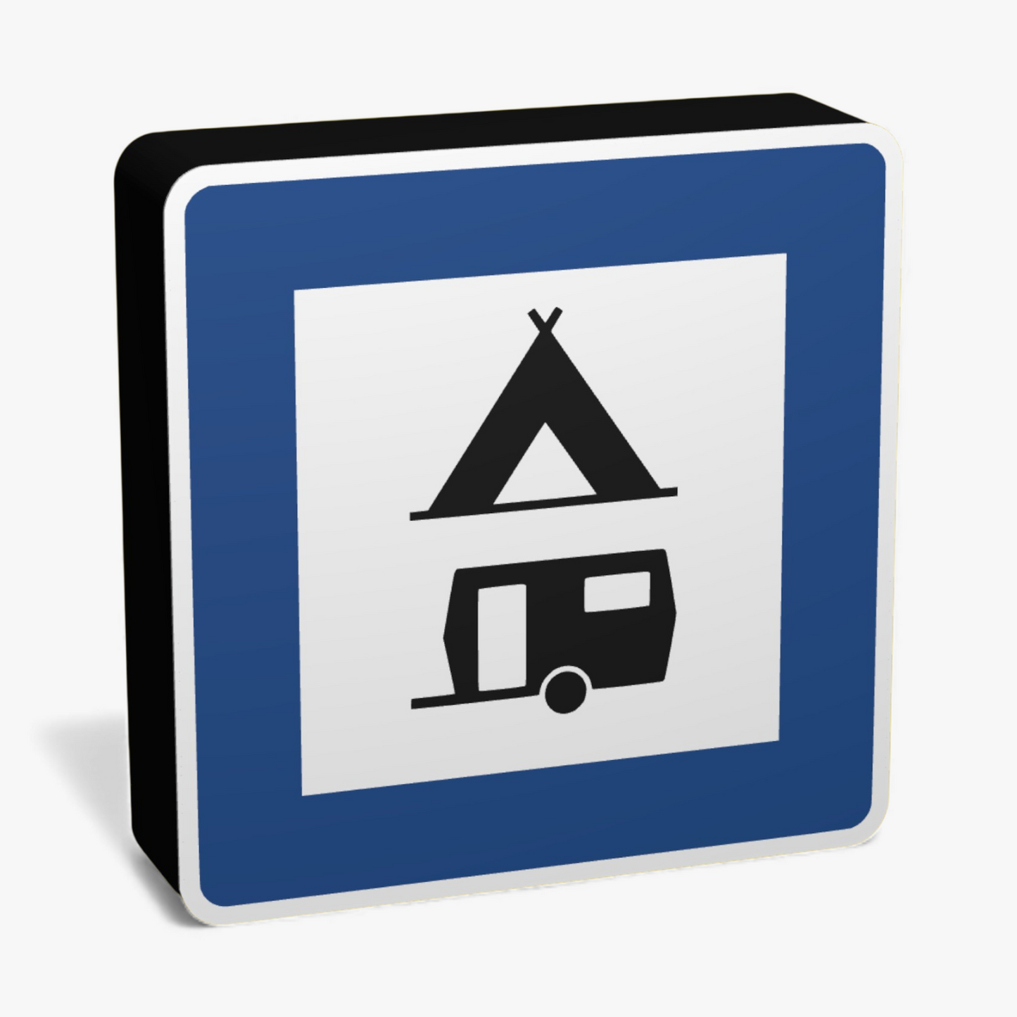 Zelt- und Wohnwagenplatz Verkehrsschild  Lampe