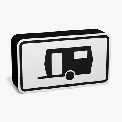 Wohnwagen Verkehrsschild Lampe