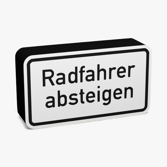Radfahrer absteigen Verkehrsschild Lampe