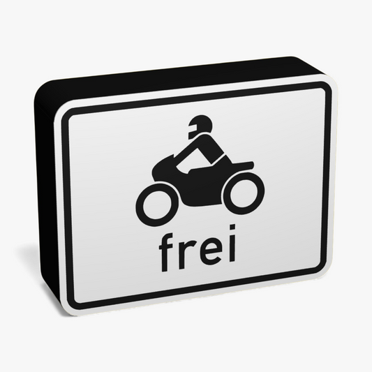 Motorrad frei Verkehrsschild Lampe