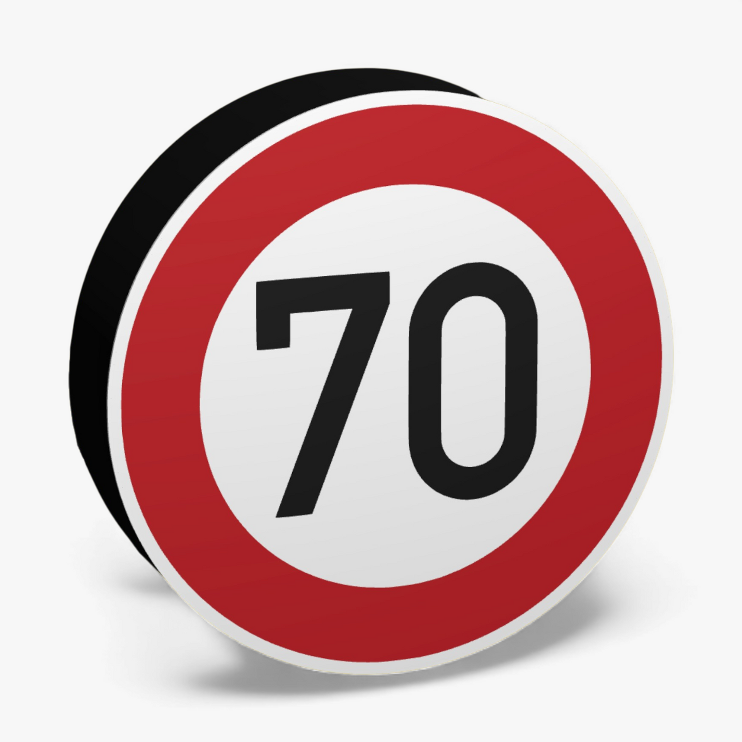 70 KMH Geschwindigkeitsbegrenzung Verkehrsschild Lampe