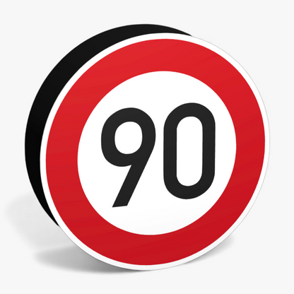 90 KMH Geschwindigkeitsbegrenzung Verkehrsschild Lampe