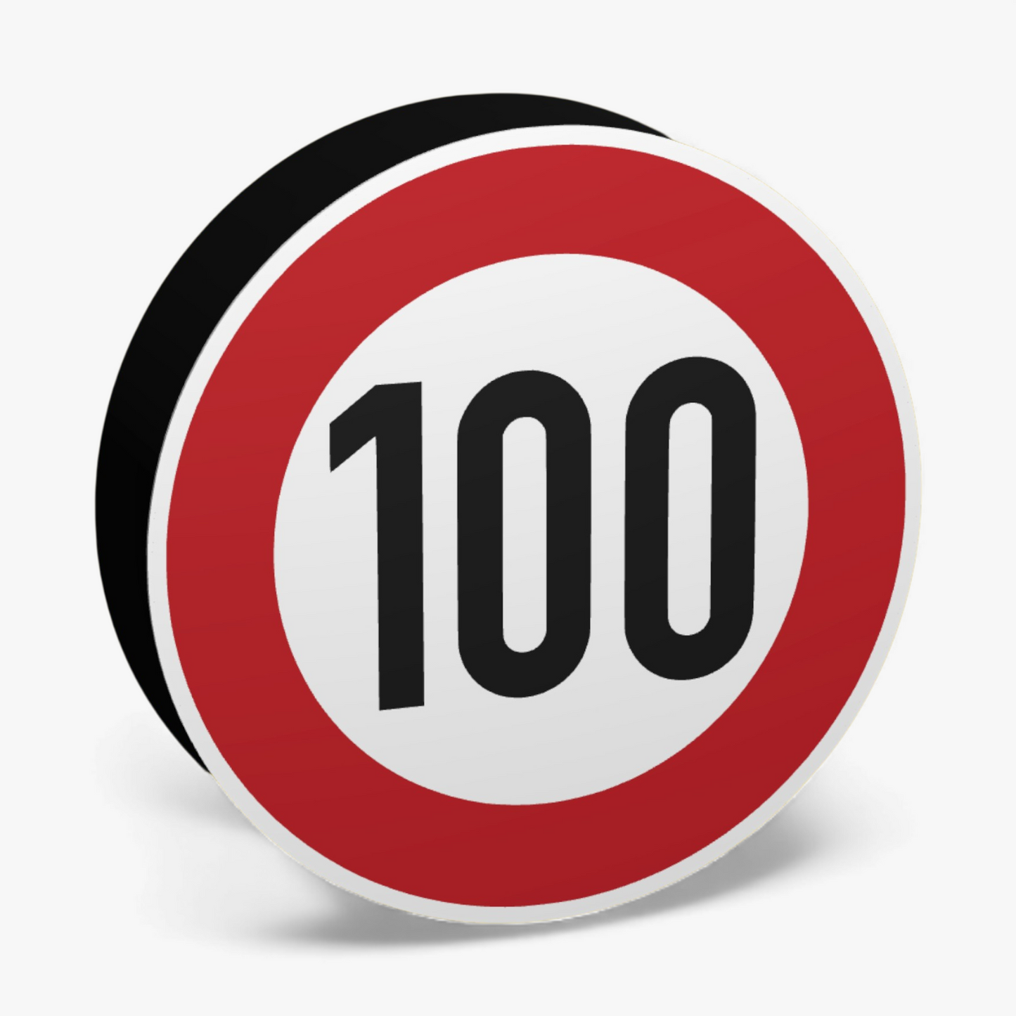 100 KMH Geschwindigkeitsbegrenzung Verkehrsschild Lampe