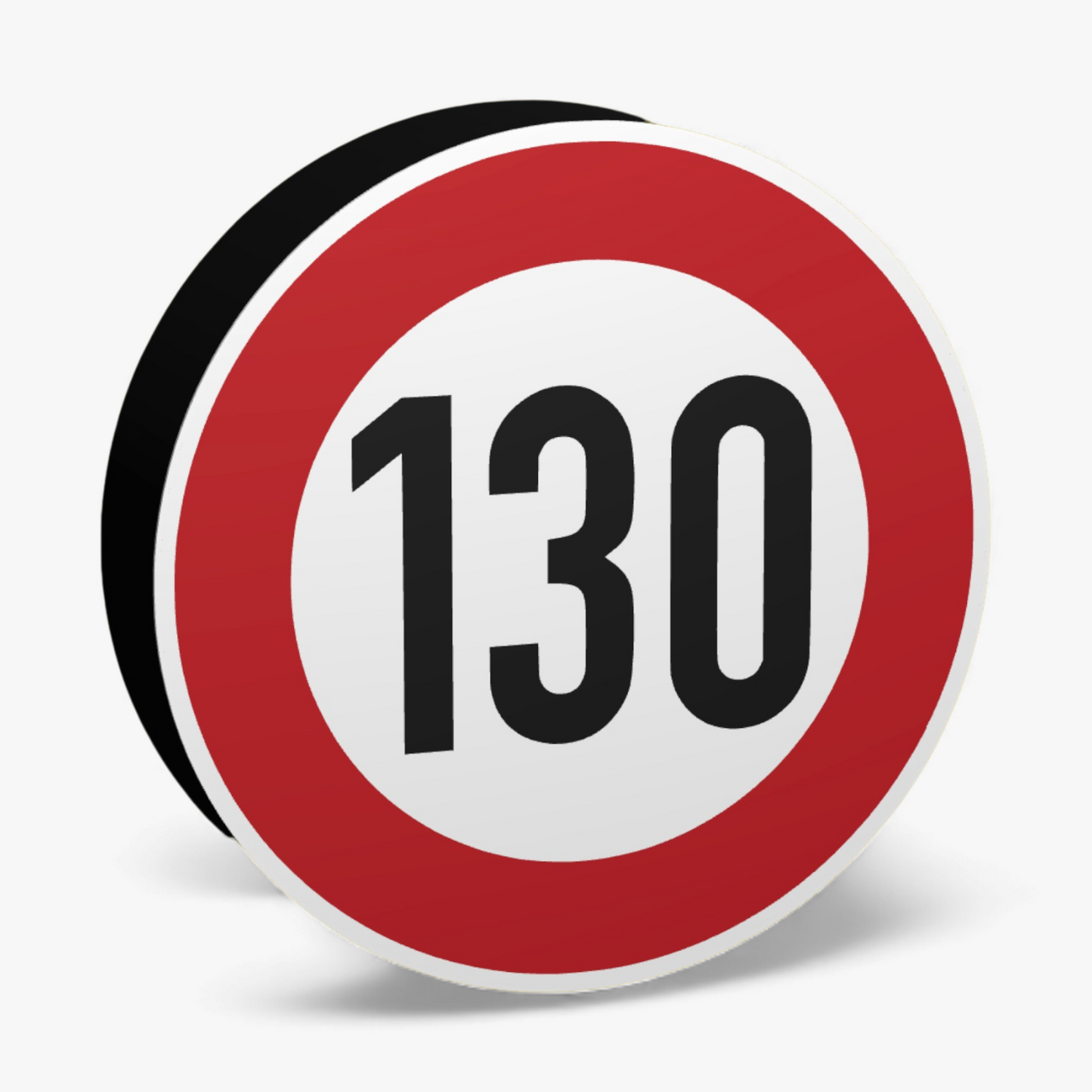 130 KMH Geschwindigkeitsbegrenzung Verkehrsschild Lampe