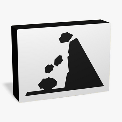 Sinnbild Steinschlag Verkehrsschild Lampe