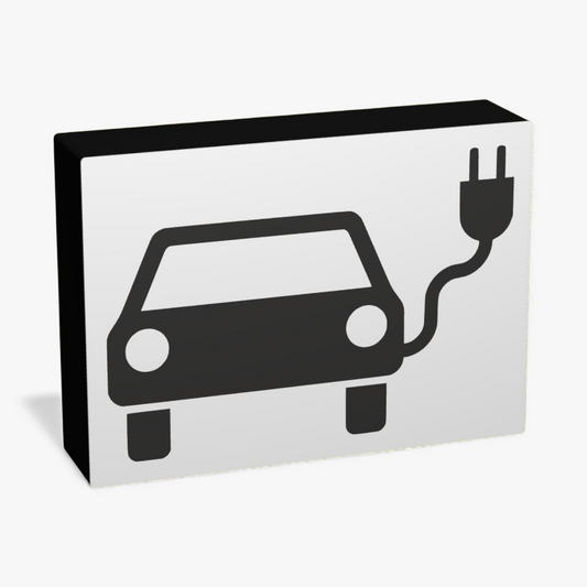 Sinnbild E-Auto Verkehrsschild Lampe