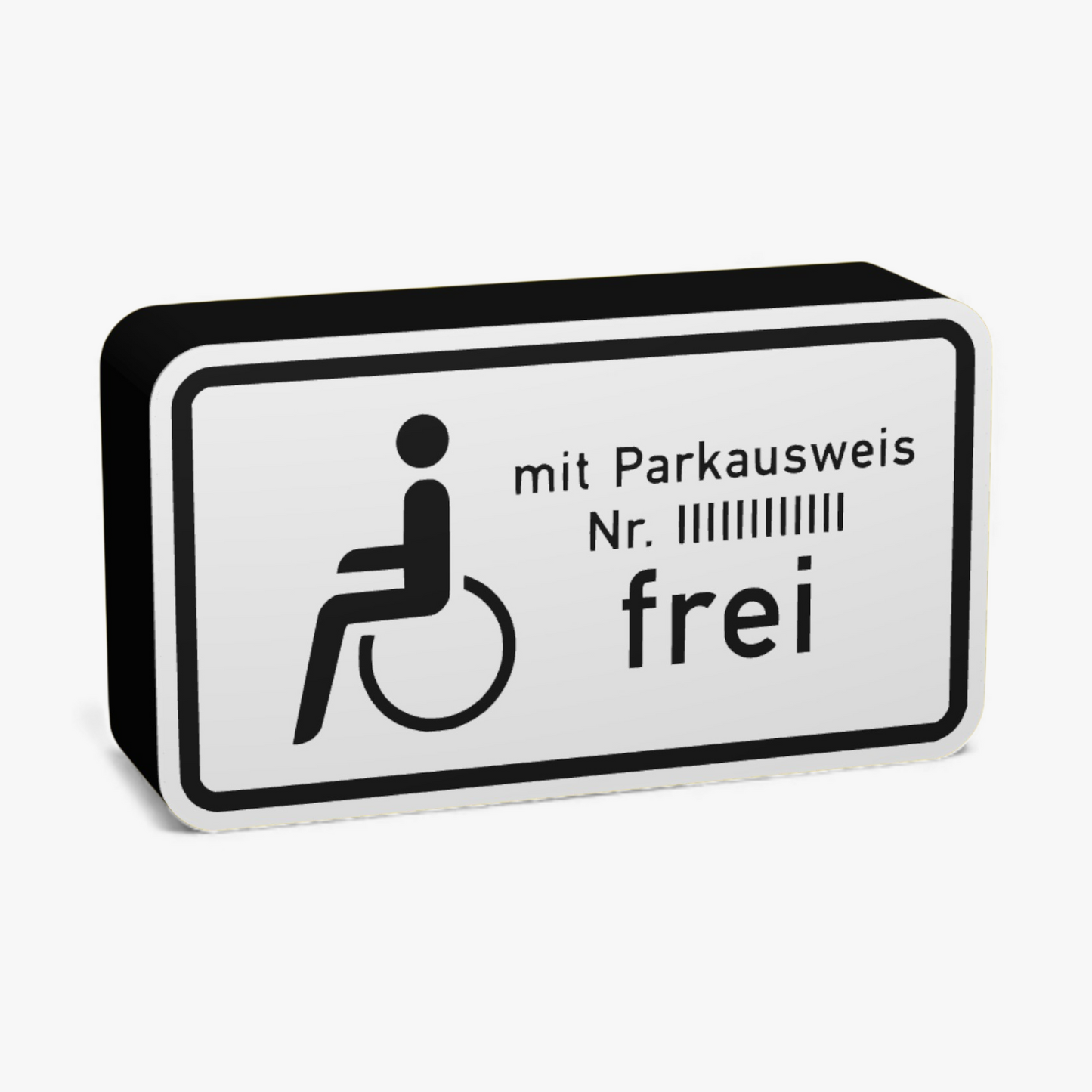 Schwerbehinderte mit Parkausweis Verkehrsschild Lampe