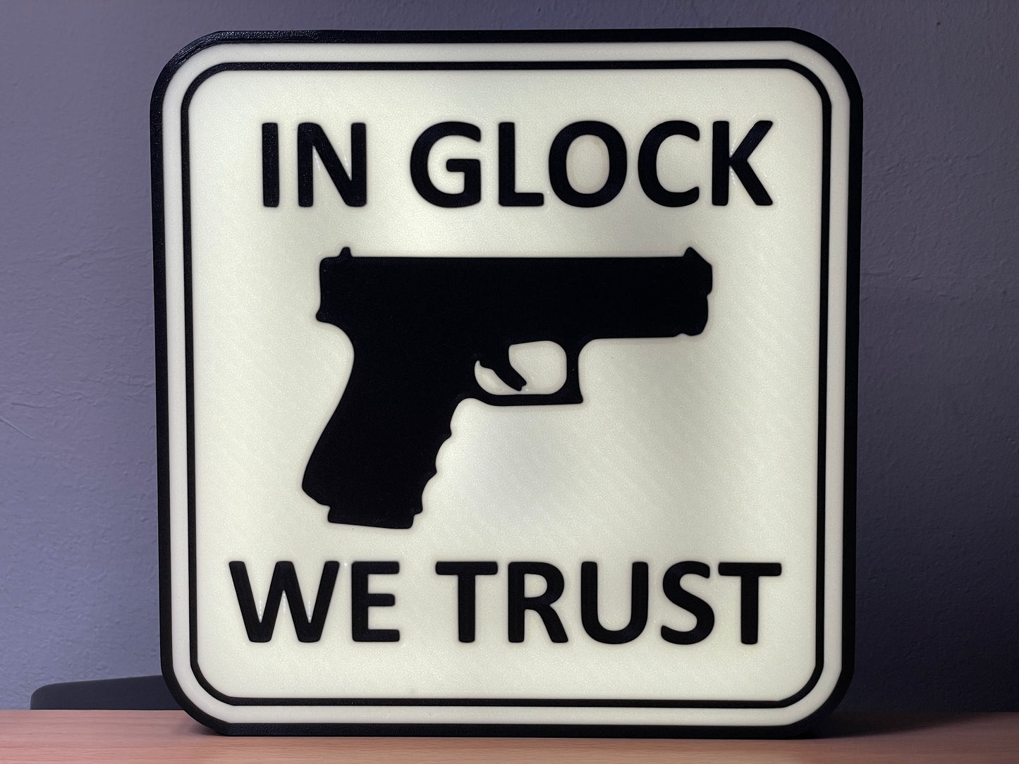 Waffe Air Soft In Glock We Trust Lampe