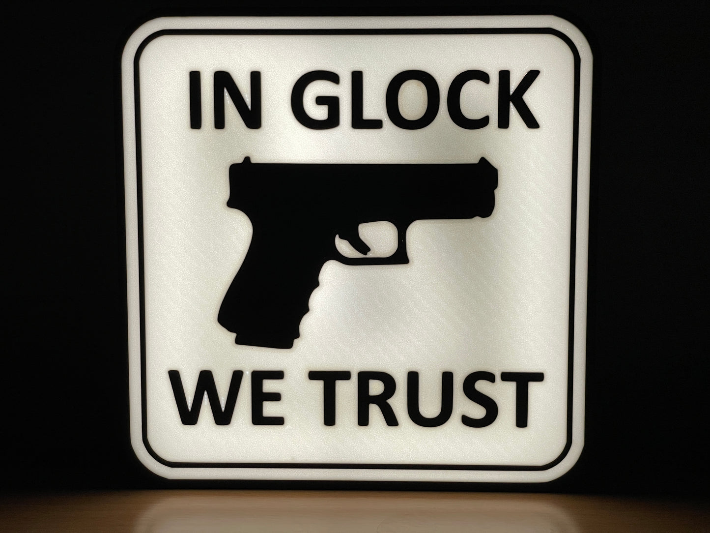 Waffe Air Soft In Glock We Trust Lampe