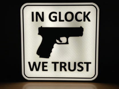 Waffe Air Soft In Glock We Trust Lampe