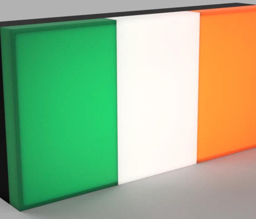 Flagge Irland LED Lampe - Leuchtbox
