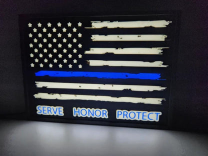 Flagge USA Serve Honor Protect LED Lampe - Leuchtbox