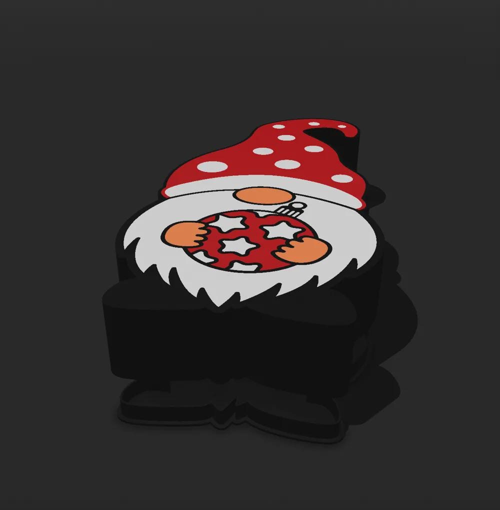 Weihnachten Gnome LED Lampe - Leuchtbox