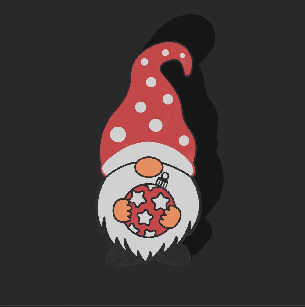 Weihnachten Gnome LED Lampe - Leuchtbox