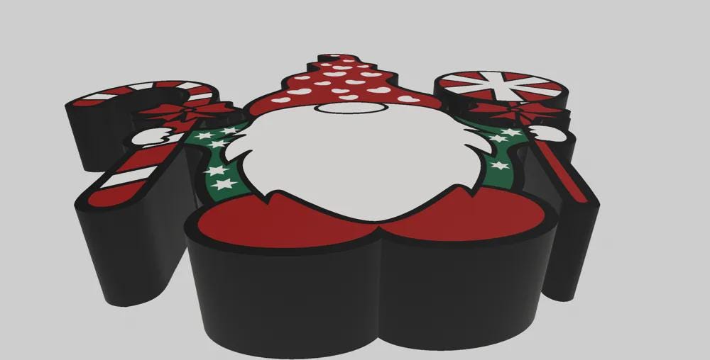 Weihnachten Gnome LED Lampe - Leuchtbox