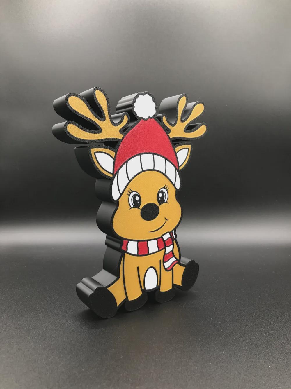 Weihnachten Lebkuchen Rentier LED Lampe - Leuchtbox