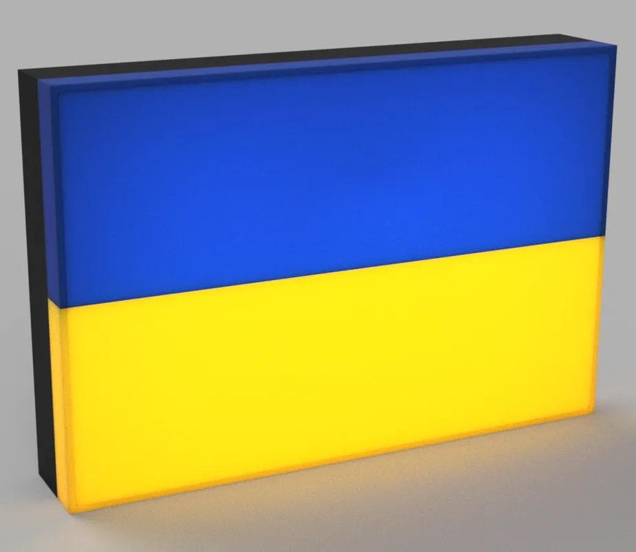 Flagge Ukraine LED Lampe - Leuchtbox