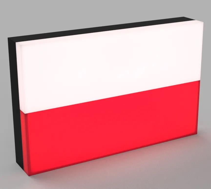 Flagge Polen LED Lampe - Leuchtbox