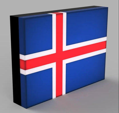Flagge Island LED Lampe - Leuchtbox