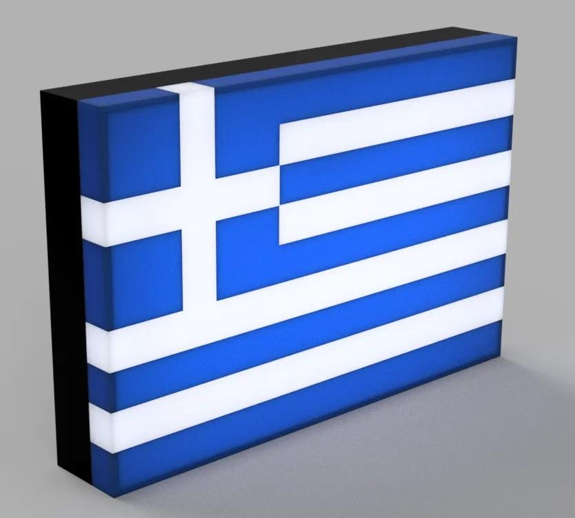 Flagge Griechenland LED Lampe - Leuchtbox