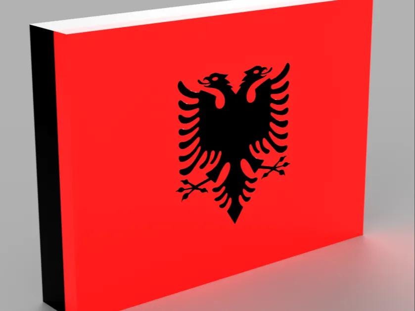 Flagge Albanien LED Lampe - Leuchtbox