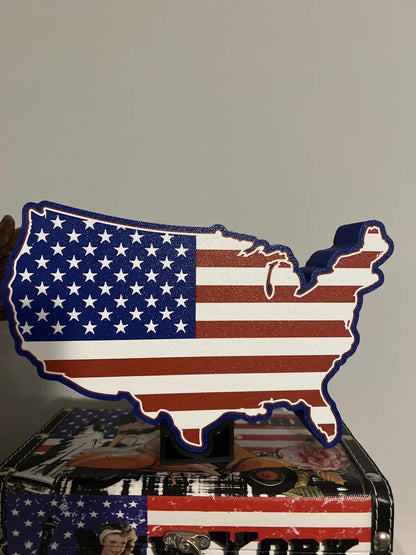 Flagge USA Umriss LED Lampe - Leuchtbox