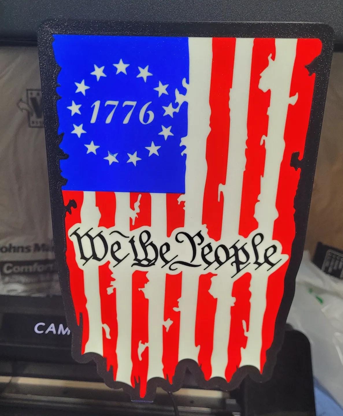 Flagge USA We The People LED Lampe - Leuchtbox