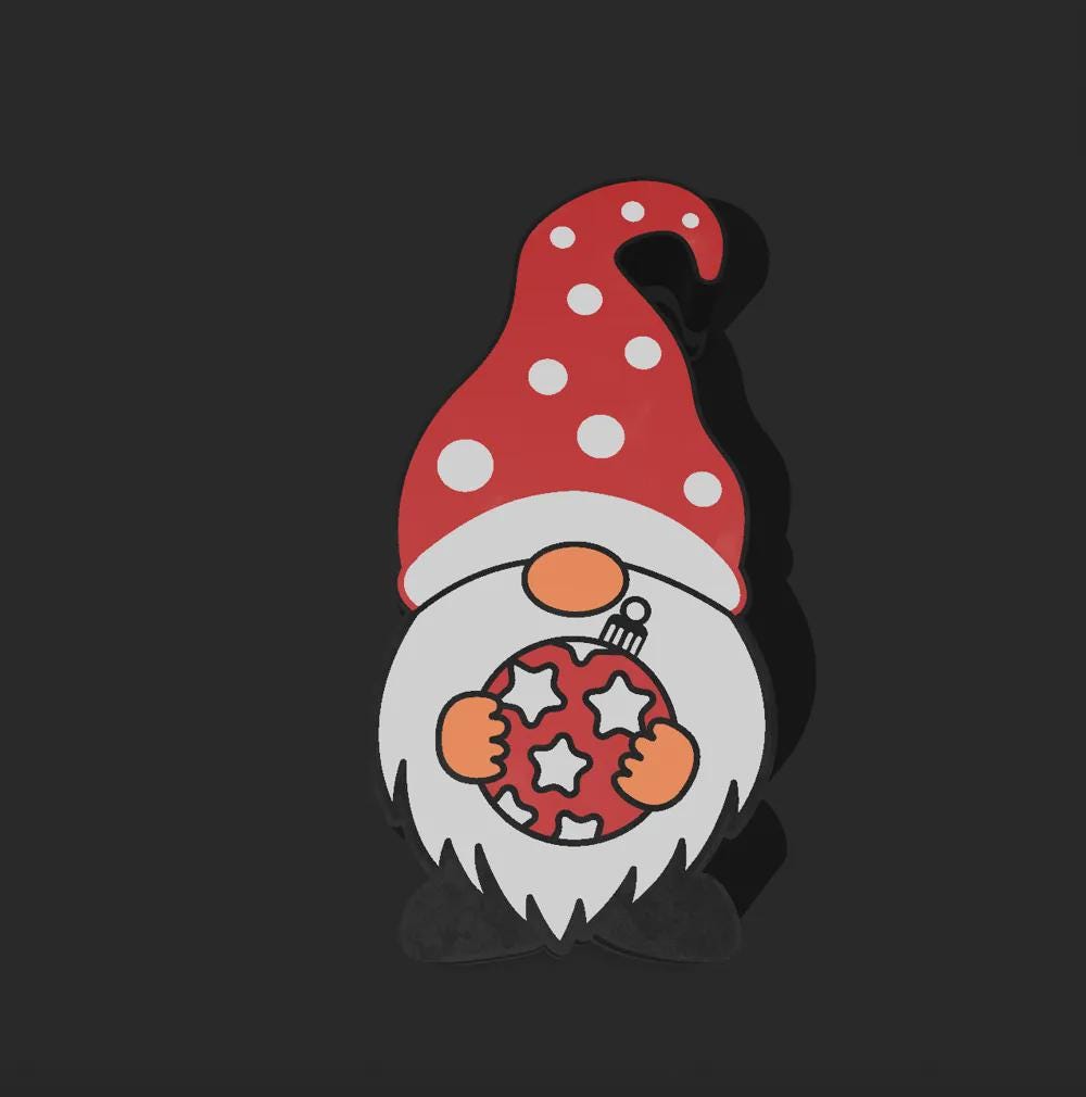 Weihnachten Gnome LED Lampe - Leuchtbox