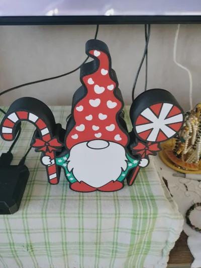 Weihnachten Gnome LED Lampe - Leuchtbox