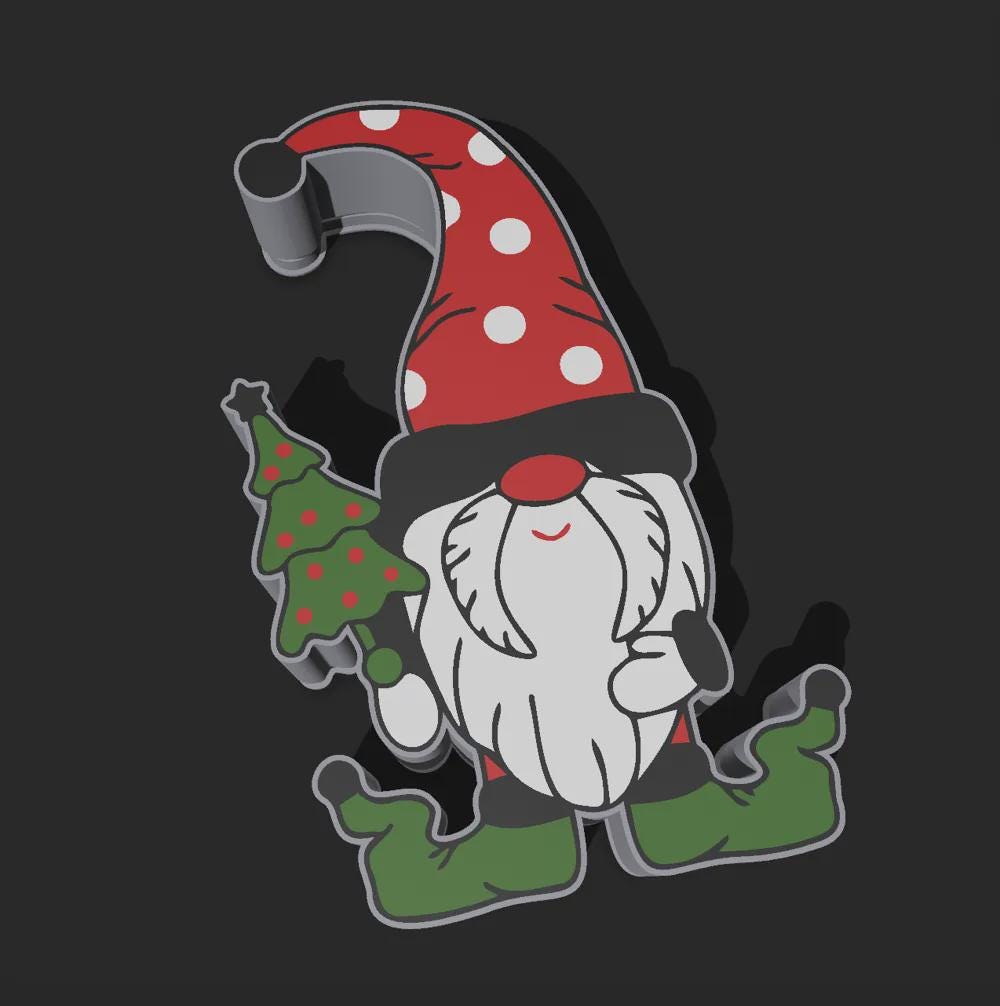 Weihnachten Gnome LED Lampe - Leuchtbox