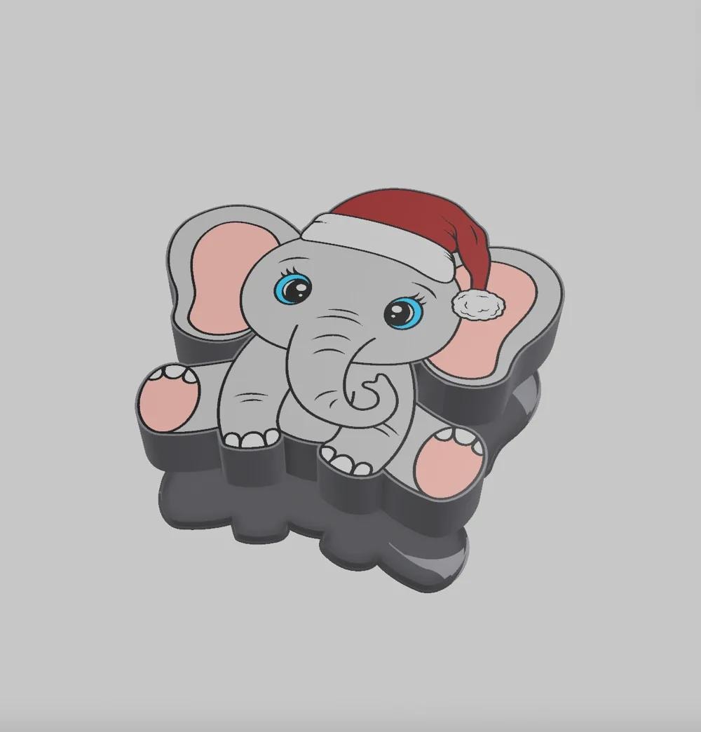 Weihnachten Elefant LED Lampe - Leuchtbox