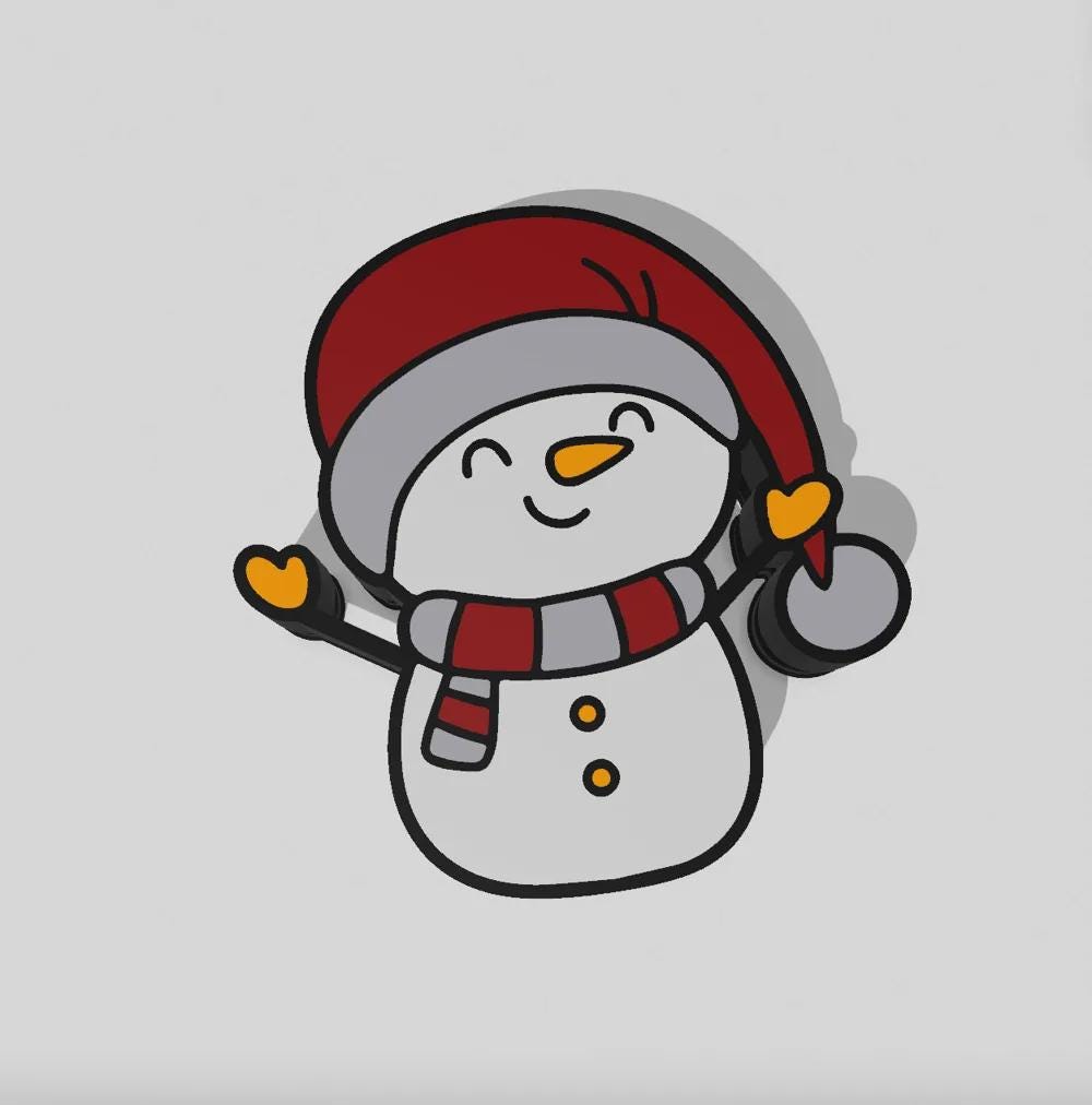 Weihnachten Schneemann LED Lampe - Leuchtbox