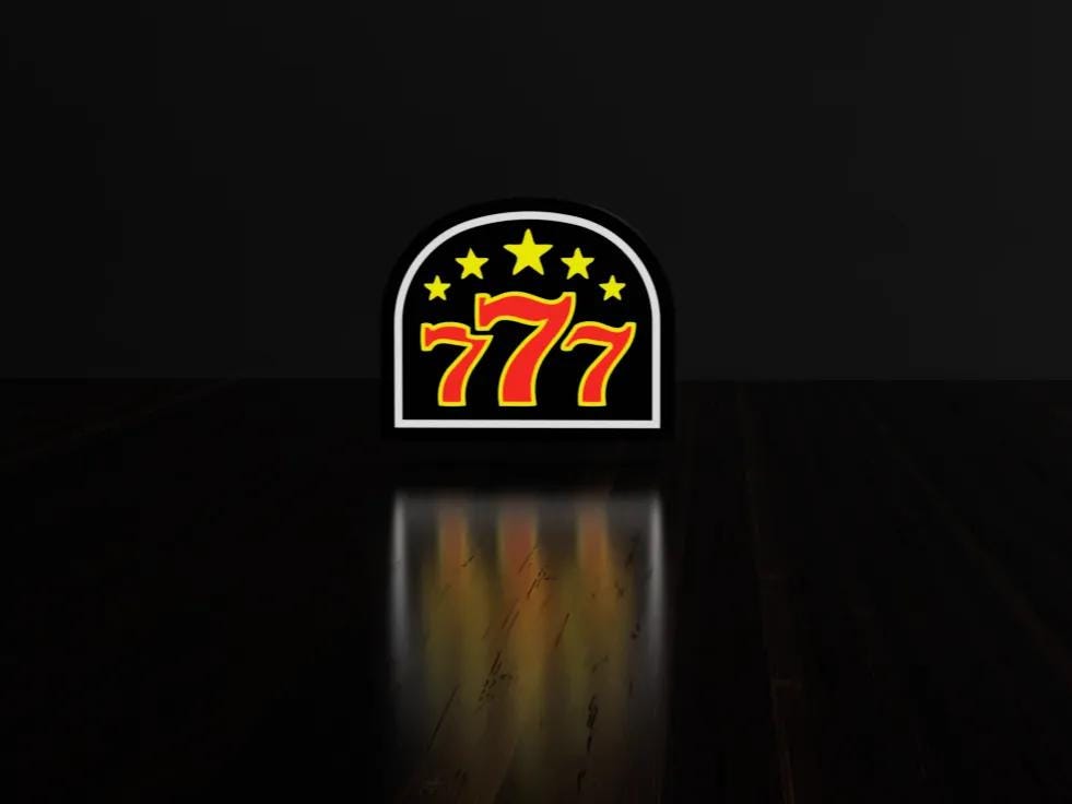 777 Spielkarten LED Lampe - Leuchtbox