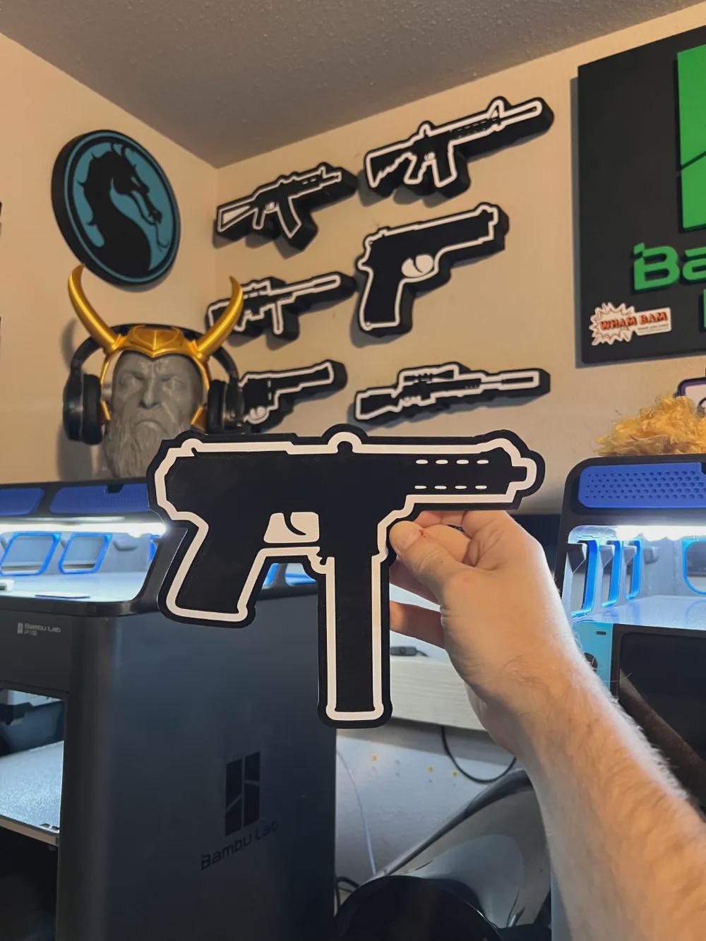 Waffe Air Soft Tec-9 LED Lampe - Leuchtbox