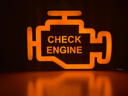 Warnleuchte Motorkontrollleuchte Check Engine Orange Auto LED Lampe - Leuchtbox
