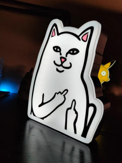 Tier Katze Mittelfinger LED Lampe - Leuchtbox