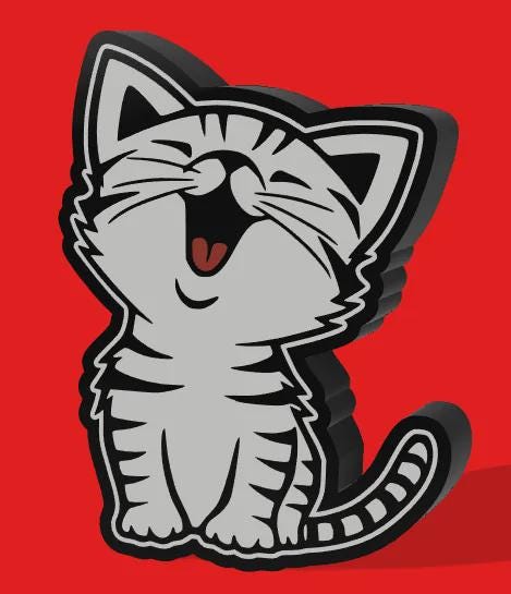 Tier Katze Lachen LED Lampe - Leuchtbox