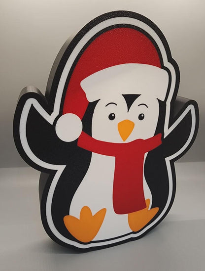 Weihnachten Pinguin LED Lampe - Leuchtbox