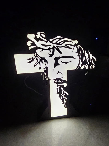 Glaube Jesus Kreuz LED Lampe - Leuchtbox