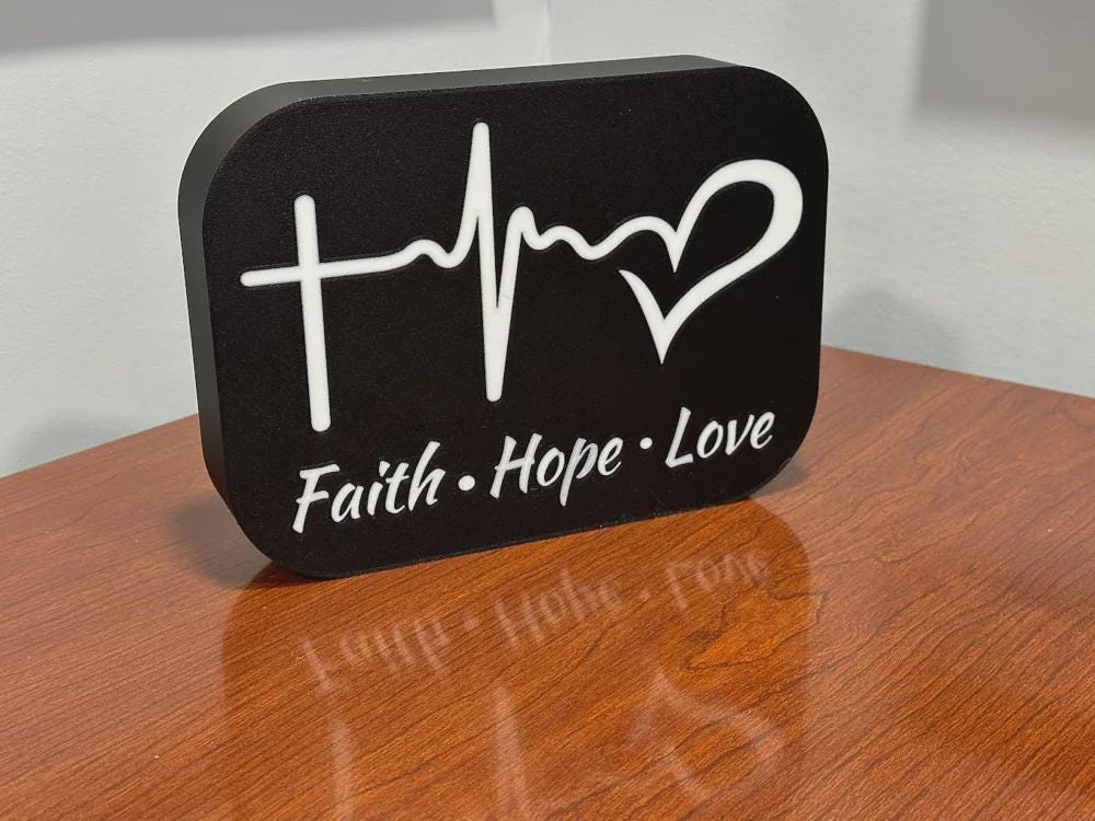 Glaube Jesus Faith Hope Love LED Lampe - Leuchtbox