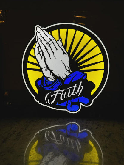 Glaube Jesus Betende Hände LED Lampe - Leuchtbox