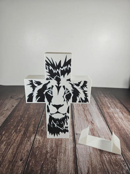 Glaube Jesus Kreuz Löwe LED Lampe - Leuchtbox