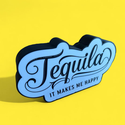 Alkohol Tequila Makes Me Happy LED Lampe - Leuchtbox