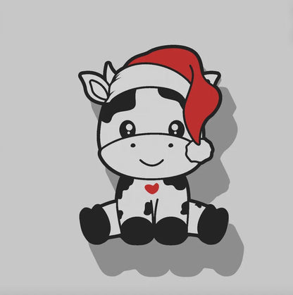 Weihnachten Kuh LED Lampe - Leuchtbox