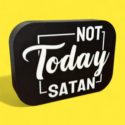 Glaube Jesus Not Today Satan LED Lampe - Leuchtbox