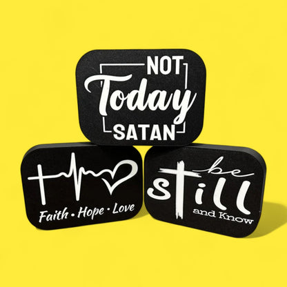 Glaube Jesus Not Today Satan LED Lampe - Leuchtbox
