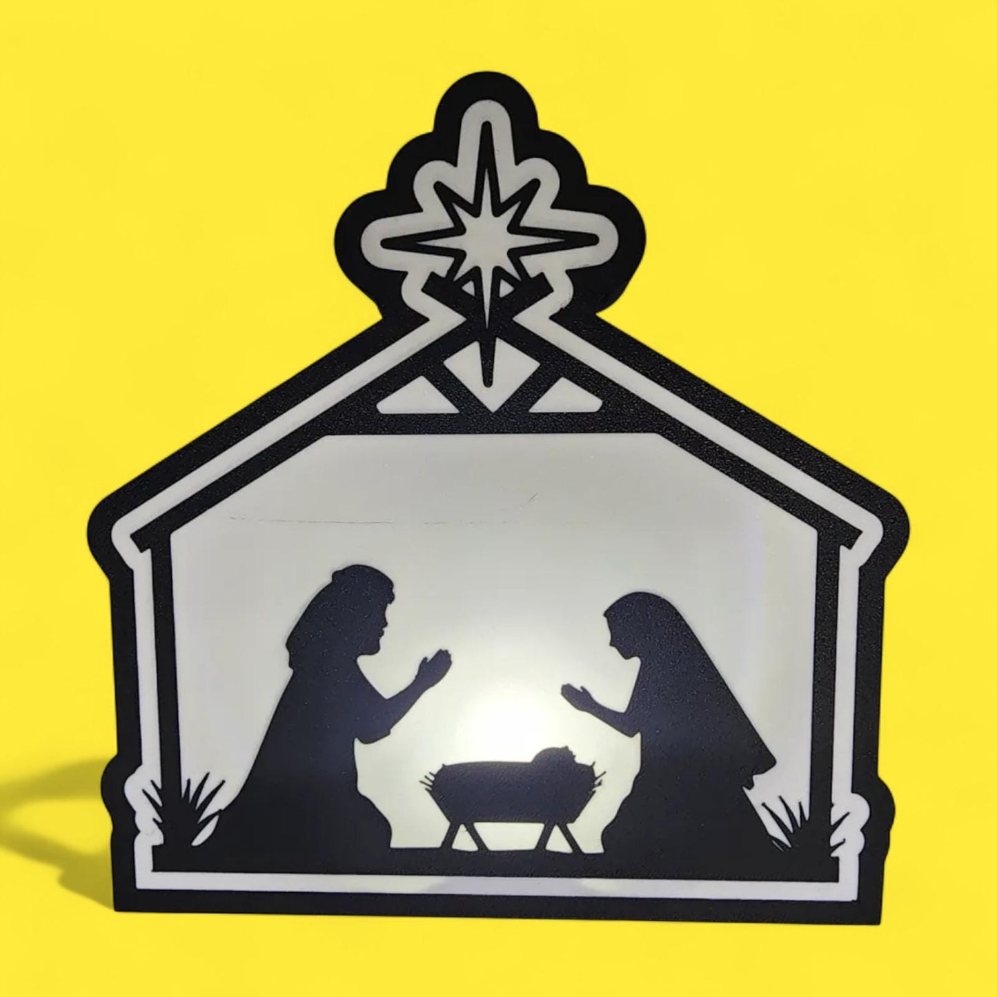 Glaube Jesus Krippe mit Nonnen LED Lampe - Leuchtbox