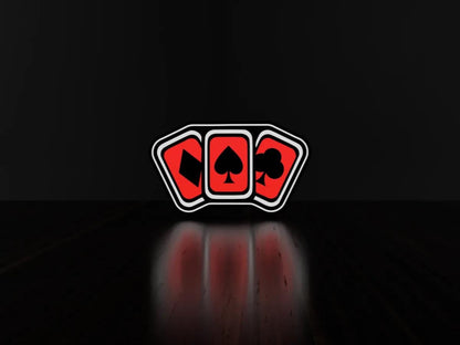 Rote Spielkarten LED Lampe - Leuchtbox