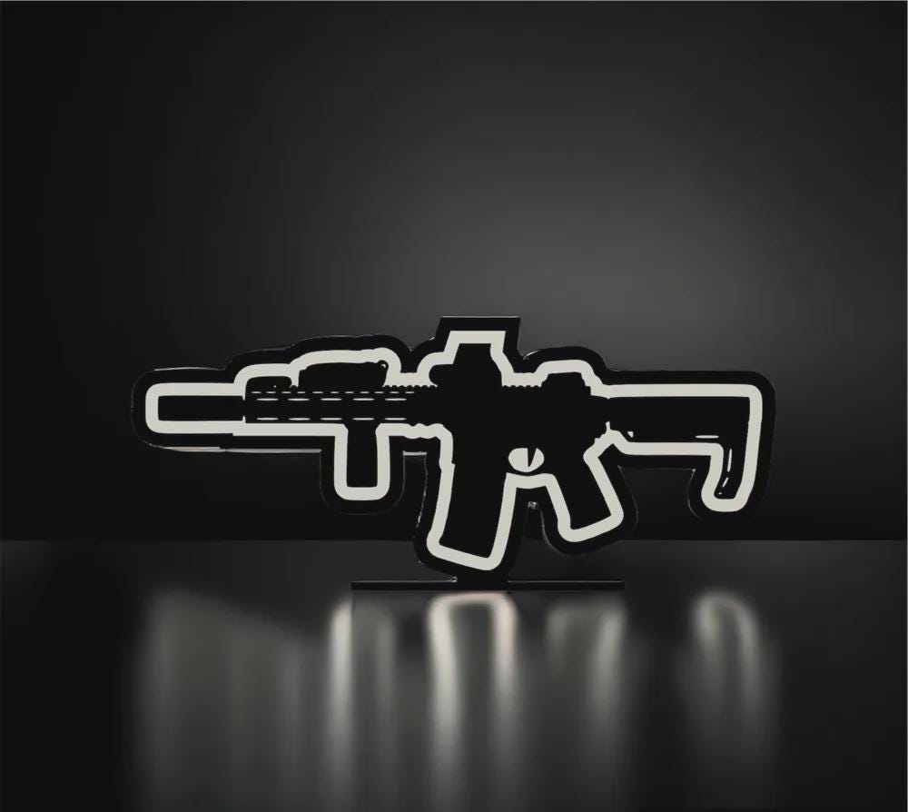 Waffe Air Soft Sturmgewehr LED Lampe - Leuchtbox